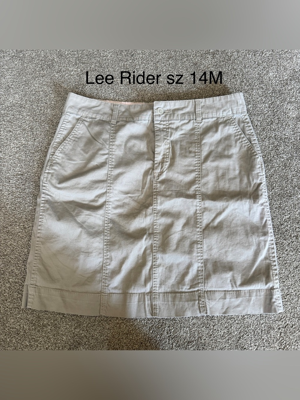 Women's Beige Cotton Blend Skirt. Lee Rider Sz 14m